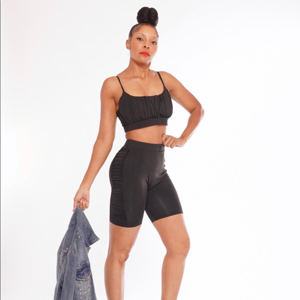 Two piece Biker Ruching set - Picture 3 of 7